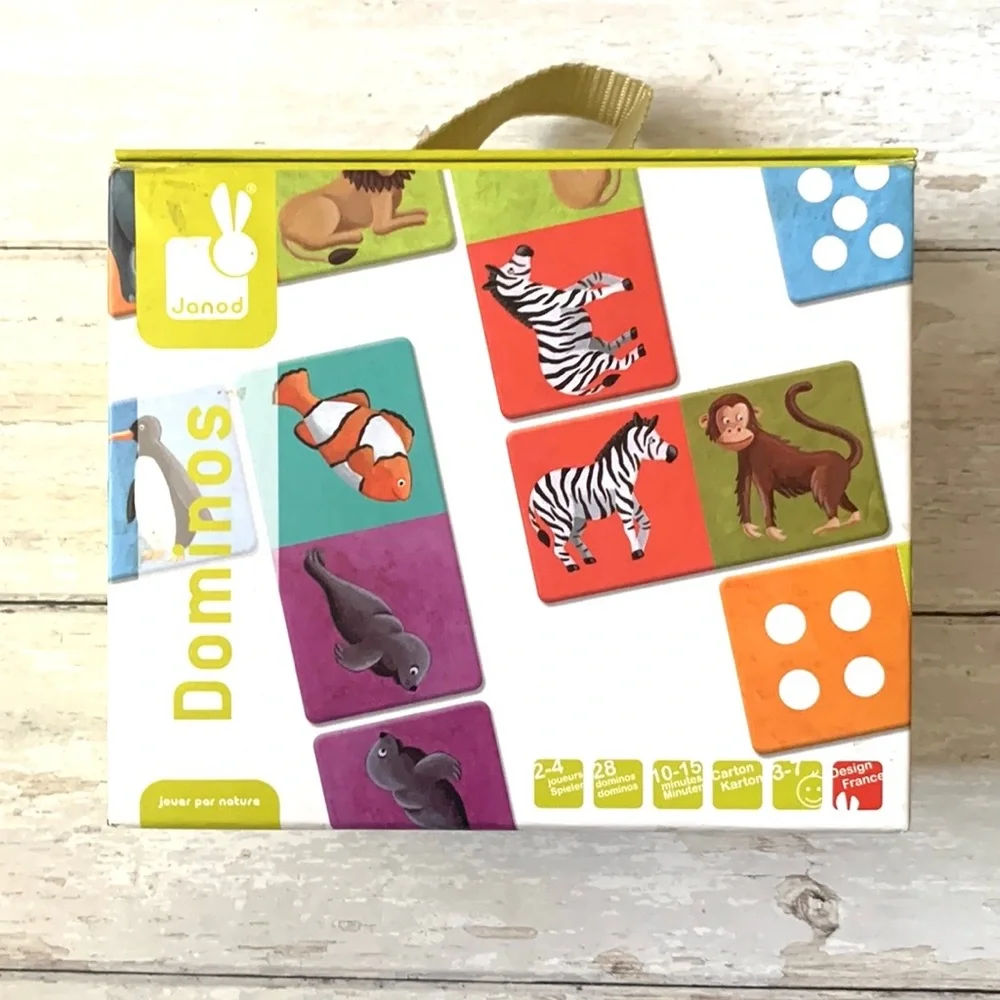 Janod Dominoes Animals Numbers Children’s Games Kids Toddler Toys Educational